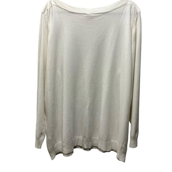 Vila Milano Woman 2X Beige Sweater With Studded Details Boat Neckline - Picture 2 of 9